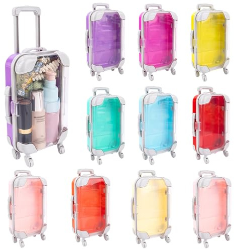 Framendino, Aufbewahrungsbox für Gepäck, Verpackung, Süßigkeiten, Koffer, Mini-Trolley, leerer Koffer, Werkzeuge (9 Farben), 10 Stück