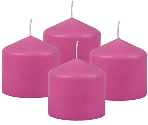 Bestgoodies Stumpenkerzen Wachskerzen Ø8cm x 8cm (4er Pack) Rose - Lange Brenndauer, Hergestellt in EU, Kerzen Blockkerzen - Wachs Stumpen