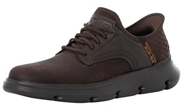 Skechers Herr Slip-ins Garza-Gervin Casual Slip-on Skor Mockasin, Choklad, 42 EU