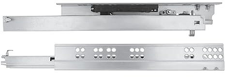 schwerlastauszug 1200mm Unterbau-Schubladenführungen Mit Soft-Close-Funktion, Vollauszug, Verdeckte Schubladenschienen, Soft-Close-Schubladenführungen for Die Bodenmontage ( Color : Silver , Size : 45