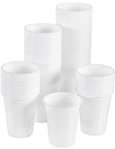 TEKHOME 1000PEZZI BICCHIERI PLASTICA BIANCHI PER ACQUA MONOUSO 200ml OTTIMO PER BAR RISTORANTI UFFICI E MAGAZZINI