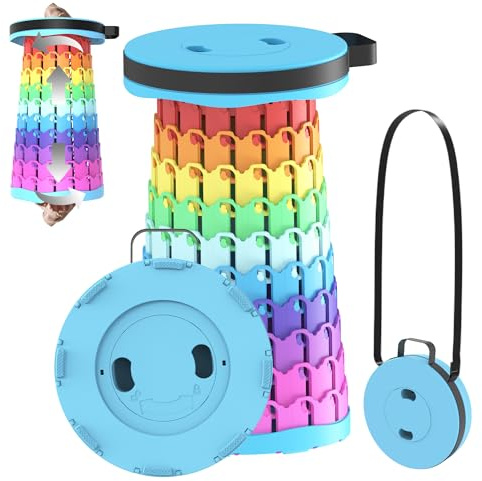 2025 Sgabello Pieghevole Portatile Pieghevole,Pieghevole,Telescopico Retrattile,Sgabello Regolabile per Adulti,per Pesca,BBQ,Giardinaggio,Viaggi, Barbecue,Carico massimo 200 kg con Moschettone