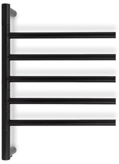 CREATE / Warm Towel Minimal/Portasciugamani Elettrico con Barre girevoli 180° Nero / 62,2 x 51,6 cm/Silenzioso, Basso consumo, Materiali Leggeri e Resistenti, 80 W