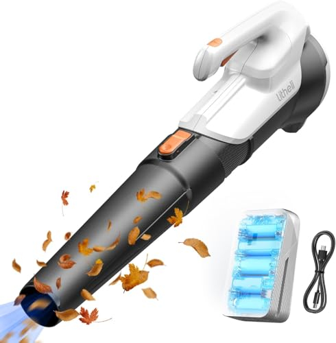Litheli Cordless Leaf Blower, 604 m³/h 137 km/h Air Speed Battery Blower, 20V Powerful Electric Garden Blower for Blowing Leaves Grass Dust, Electric Garden Leaf Blower with 2.0Ah Battery