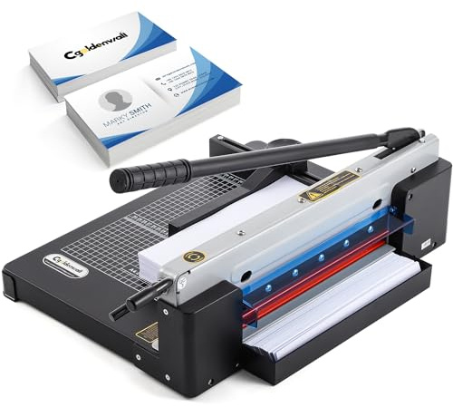 CGOLDENWALL Taglierina per Carta Industriale A4/320mm Ghigliottina con 400 Fogli/4cm Capacità, Solida Costruzione Acciaio, Con Posizionamento della Linea Rossa, per Ufficio, Fotocopiatrice, Tipografia