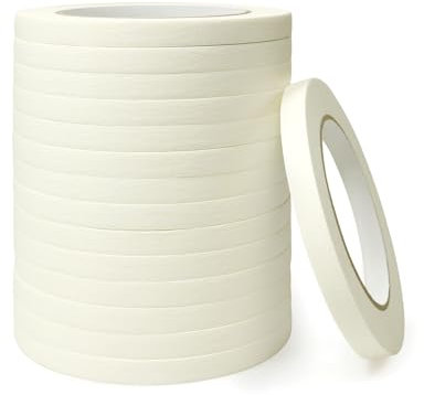QiGui 15 Rouleaux de Ruban de Masquage pour Peintre 10mm x 50m，Adhésif Sans Résidu, pour Peindre, Rénover et pour la Décoration Intérieure