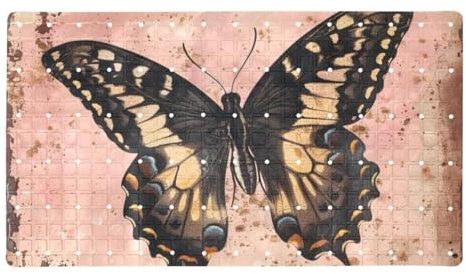 Schöne rutschfeste Badematte im Vintage-Schmetterling-Design, extra lang, schnell trocknend und leicht zu reinigen, ideal für Erwachsene, Frauen und Familie, verbessert die Sicherheit und Dekoration