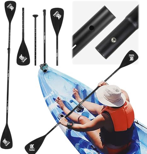 KOBONA Einzel-Doppelpaddel aus Aluminiumlegierung, 3-teilig, verstellbares Kajak-Paddel, Dual-Purpose-Stand-Up-Paddleboard-Paddel for Kanu-Kajakfahren