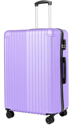 ABISTAB Koffer Trolley Mittelgroß 66x45x27cm, Hartschalen Reisekoffer mit 4 Rollen & Zahlenschloss, leicht Handgepäck Koffer, Helllia