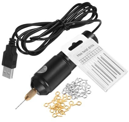 Hemobllo Kleiner Elektrische Usb Bohrmaschine Satz Wiederaufladbar Tragbarer Handbohrer Mit 10 Bohrern Leicht Kompaktes Rotationswerkzeug Für Selbstgemacht Heimgebrauch