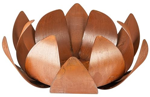 La Ferrotecnica Ninfea Braciere da Giardino in Acciaio Effetto Corten per Esterno Diametro 68cm Peso 14kg