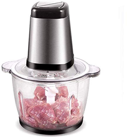Hachoir à Viande en Acier Inoxydable, Bol en Verre de 1,8 L pour Viande, légumes, Fruits et Noix, Dimensions 190 x 260 mm