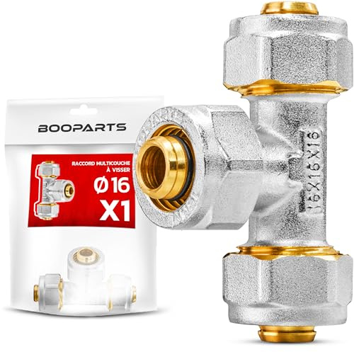 BOOPARTS – Conexión multicapa 16-16-16 a rosca – Tee igual multicapa – accesorio de plomería para tubo multicapa 16