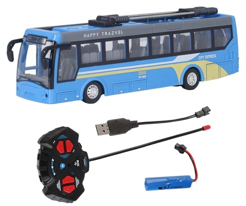 lvifloae Remote Contrôle Petit People Bus de gueulature Haute Simulation Toutes Directions Drivant Le Bus Scolaire RC Rechargeable, x pour Enfants garçons et Filles Jaune (Bleu)
