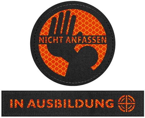 OneTigris 2 Stück Hunde Patches Orange/Schwarze, Hi-Vis Reflektierendes Material IN AUSBILDUNG & NICHT ANFASSEN
