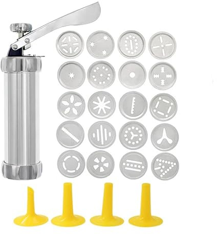 TUOYDJA Presse à Biscuit,Presse à Biscuits Kit de Presse à Biscuits en Aluminium, 10/20 pièces, Machine Manuelle for fabriquer des Churros, Pistolet à Biscuits de Noël, Outils de Cuisson(20PCS)