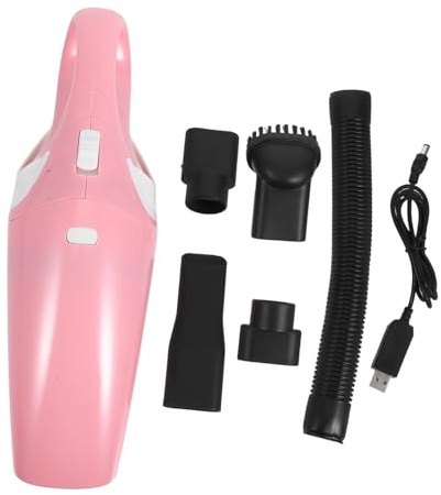 SMASOLO Aspirateur à Main sans Fil USB Rechargeable Compact et pour Voiture et Maison Usage Sec et Humide Collecte Poussière Couleur Rose