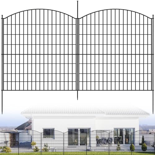 PortoAlegre Clôture de jardin en métal - Clôture d'étang - Clôture pour chien - Bordure pour animaux - Éléments de clôture pour cour, terrasse, parterre de fleurs