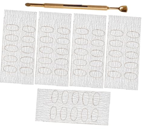 Gogogmee Repousse-cuticules Acier Inoxydable Double Tête Grand Format Outil Pédicure Professionnel avec 50 Papiers Abrasifs Grain 240 pour Soin Ongles et Cuticules