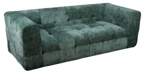 Komprimerad soffa, sammetssoffa med hög densitet svamp och ländryggsstöd, modern design för vardagsrum, filmrum, balkong