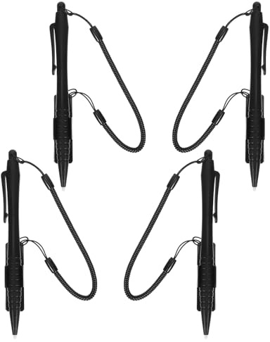EPIGEIST Penna Stilo Touchscreen Nera in Plastico 4 Pezzi con Base Stabile e Portata Estesa per Pos e Tablet, per Dispositivi di Navigazione e Scrittura Sensibile