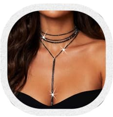 Ushiny Strass Tropfen Choker Halskette Schmuck aus silbernem Kristallen für Damen