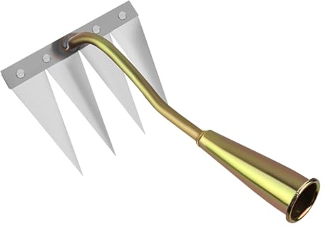 Rastrello Per Erbacce Con Manico - Strumenti Per Diserbo In Acciaio Al Carbonio, Sarchiatore Manuale Per , Zappa Multifunzionale Per Diserbo Manuale Per Allentare E Livellare Il Terreno, Attrezzo