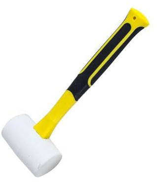 Mazzuole in gomma bianca con manico in fibra di vetro, impugnatura antiscivolo, 5 kg, forza d'impatto, per lavori di lavorazione del legno e progetti fai da te, mazze in gomma per artigiani