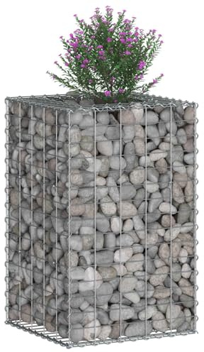 vidaXL Gabionen-Hochbeet 50 x 50 x 80 cm Verzinkter Stahl Silber