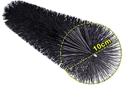 Spazzola per grondaia; Ø 10 cm – produzione tedesca (propria) con bordo particolarmente denso, protezione dalle foglie, antipiccioni, antimartore