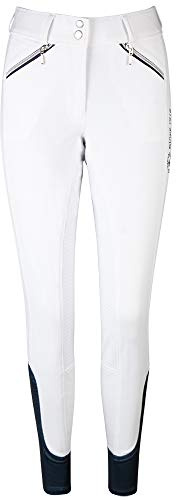 PFIFF 102486 Reithose 'Kelsey' Damen Grip Vollbesatz, weiß-dunkelblau 46