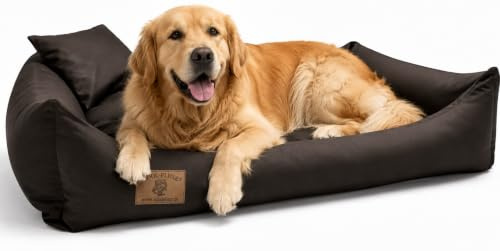 Odol-Plu XXL - Hundebett - Hundekissen - Hundesofa mit Wendekissen (Größe und Farbe wählbar) (120 x 90 braun)