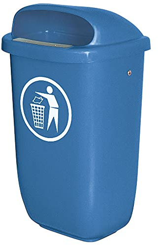 BRB Abfall- Behälter für den Außenbereich, Inhalt 50 Liter, nach DIN 30713, (blau)