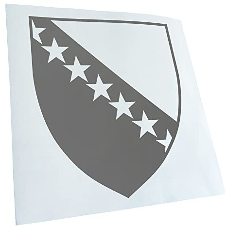 Kiwistar - Autocollant - Bosnie-Herzégovine - Gris - G30 - Pour voitures, vélos, véhicules, motos, cyclomoteurs, tuning, vitres arrière