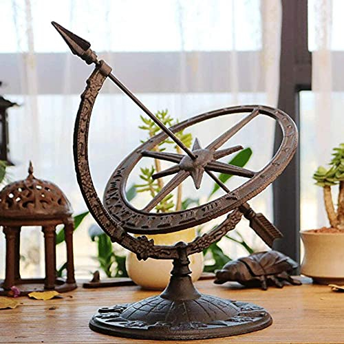 GTTFX Fonte Jardin Cadran Solaire Vent Armillaire Boussole Horloge Chiffres Romains Ornements