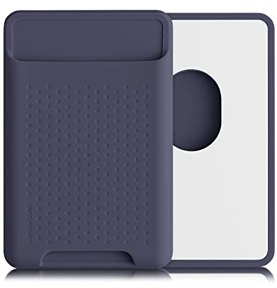 kwmobile Porta Carte Smartphone Magnetico Compatibile con Apple iPhone 16/15 / 14/13 / 12 Series - Porta Tessere Compatibile con MagSafe - blu scuro