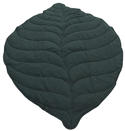 BlattföRmiger Teppich Spielmatte Kreative Blatt-Spielmatte Erker-Bodenmatte Baby-Klettermatte Kinderzimmer-Dekoration (Grün)