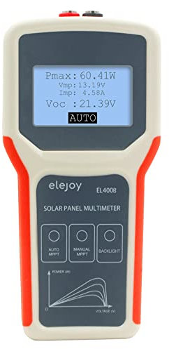 BuyWeek Multimètre numérique, testeur de multimètre de panneau photovoltaïque Testeur MPPT de panneau solaire Compteur d'énergie solaire Détecteur de tension en circuit ouvert(EL400B)