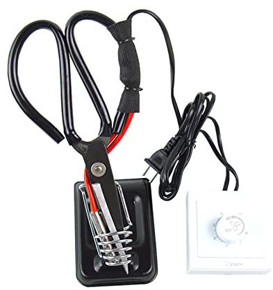 Toplionace 220V Elektrische Heizung Schneiderschere, Stoff Tuch Bekleidungs-schneiderschere mit Temperaturregler (B)