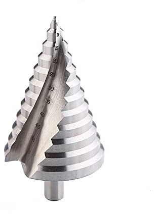 NORAZE 4-12 4-20 4-32 6-60mm Schraubenbohrer Kernbohrwerkzeug Schnellarbeitsstahl Spiralrillen Metall Stahl Stufenbohrer (Color : Silver, Size : 6-60)