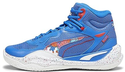 PUMA Basketball Shoes Herren Playmaker Pro Basketballschuhe, Bluemazing-for All Time Red, 45, 44.5 EU
