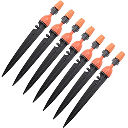 Yardwe 7stücke Bewässerungstropfer Mit Einstellbarem Emitter Und Stake Für Tropfsystem Kompatibel Mit Innendurchmesser Außendurchmesser Für Bewässerungssystem Und Garten