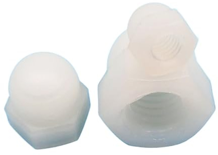 BOLORS 5/10/50 Stück M3 M4 M5 M6 M8 M10 M12 M14 M16 DIN1587 schwarz weiß Nylon Kunststoff Sechskant Sechskant Hutmutter dekorative Abdeckung Hutmuttern (Color : White, Size : 10pcs M10)