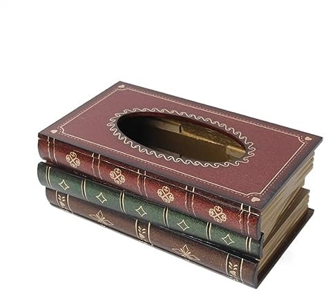 Multifunktionaler Tissue-Box-Halter Kreative hölzerne Schubladenbox, buchförmige Taschentuchbox, Kunst-Restaurant-Taschentuch-Aufbewahrungsbox-Dekoration Dekorativer Serviettenhalter ( Color : A )