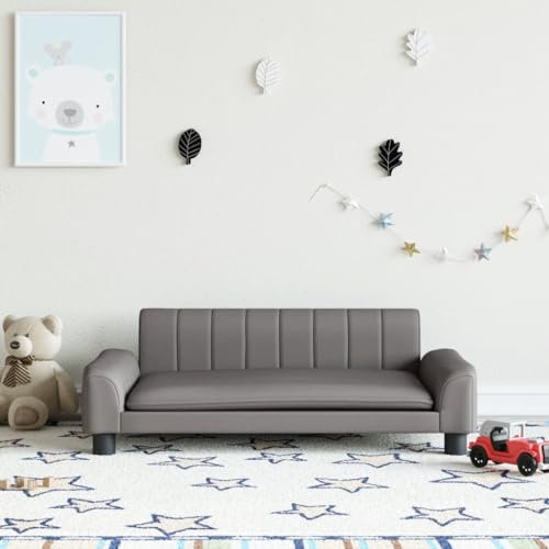 INLIFE Kindersofa Grau 90x53x30 cm Kunstleder,7,55 KG,3196266