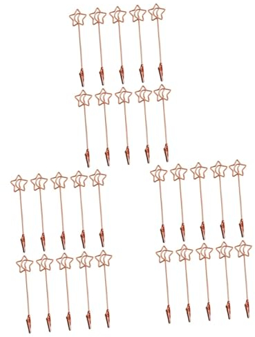 OUNONA 30 STK Tischnummer Steht Fotohalter aus Metall Menühalter Name Kabelclip tischdeckenklammern Büroklammern Memohalter Schreibtisch Bilderrahmen Drahtgestell Memorandum Klipp