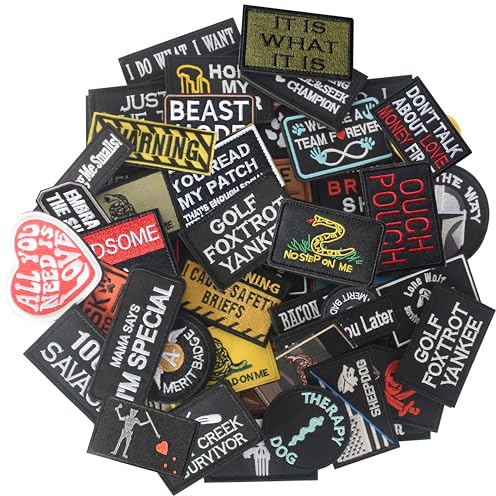 20 Stück zufällige taktische Moralaufnäher, Vollstickerei Aufnäher mit Stickerei, Moral Patch Bundle, moralischer Aufnäher mit Klettverschluss für Kappen, Rucksäcke, Kleidung, Westen, Militäruniformen