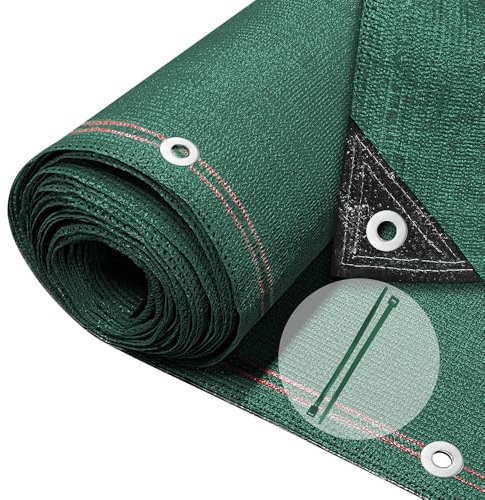 VOUNOT® Zaunblende 1×20m, Sichtschutz Zaun 230 g/m² HDPE Schattiernetz, Windschutz UV-resistent Reißfest, 95% Beschattungsgrad, mit Löcher und Kabelbinder, Grün