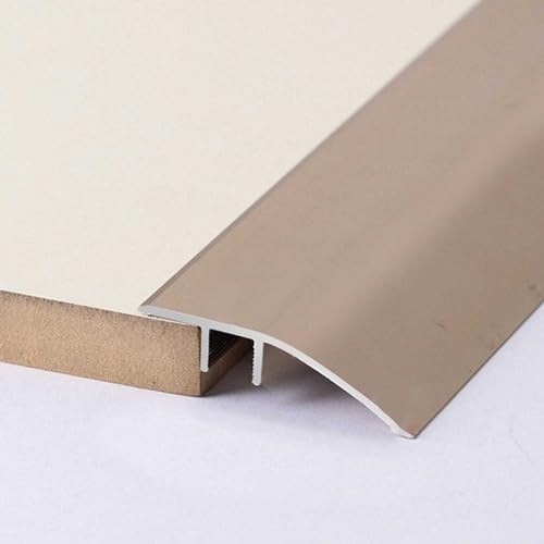 MPOWRX Übergangsprofil Aluminium -Schwellenwert -Übergangsstreifen, Gebogene Bodenkantenverkleidungsstreifen für Holzböden/Fliesen, Wasserdicht (Color : Rose Gold)