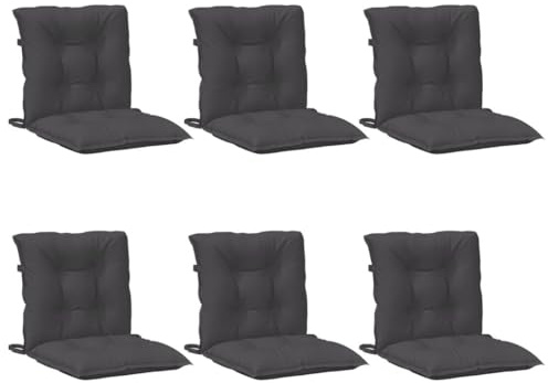vidaXL Niedriglehner Auflagen 6 STK., Polster Kissen für Gartenmöbel, Stuhlauflage Sitzauflage für Gartenstuhl, Gartenstuhlauflagen, Melange Anthrazit 100x50x7cm Stoff